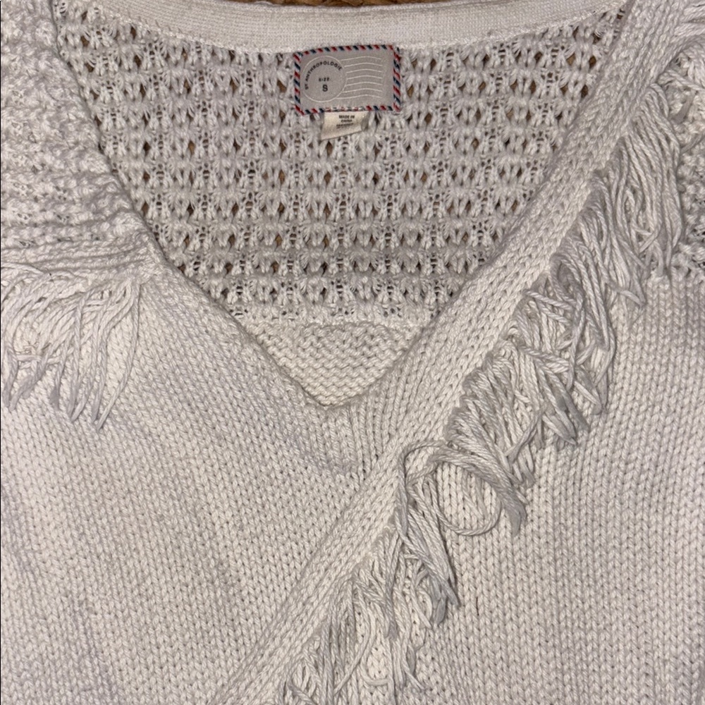 Anthropologie top fringe knit tank#boho #minimalist#western#whimsygoth#festival - Picture 4 of 7